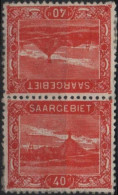 SAAR SARRE  58a * MH SAARGEBIET SAARLAND Crassier Des Aciéries TETE-BECHE Kopfstehend 1921 (CV 65 €) - Unused Stamps