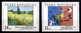 TCHEQUE 1993, TABLEAU VAN GOGH Et MIRO, 2 Valeurs, Neufs / Mint. R2350 - Neufs