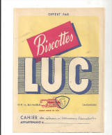 Protège Cahier LUC Biscottes LUC 12 Et 14 Rue Pasteur CHATEAUROUX - Protège-cahiers