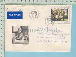 Via Air ( " Pravoslav Kotik" Cover Praha 1989  Ostrava Send To Sherbrooke P. Que Canada ) Stamp Front&back 2 Scans - Storia Postale