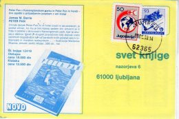 YUGOSLAVIA 1988 Red Cross Week 50 D. Tax Used On Commercial Postcard.  Michel ZZM 154 - Beneficenza