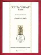 GERMANY-BERLIN 1978, Ersttagblatt Nr 5, Albrecht Von Graefe - Storia Postale