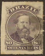 BRAZIL 1866 80r Purple SG 46a U #AV36 - Used Stamps