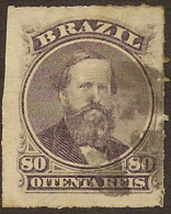 BRAZIL 1866 80r Purple SG 46a U #AV36 - Oblitérés