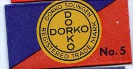 RAZOR BLADE RASIERKLINGE DORKO No.5. - Rasierklingen