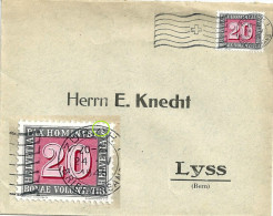 Brief  Zürich - Lyss  (Markenabart)                1945 - Errors & Oddities