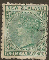 NZ 1882 4d Green QV P11 SG 241 U #AQ22 - Gebruikt