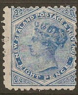 NZ 1882 8d Blue QV P12x11.5 SG 192 U #AQ23 - Oblitérés