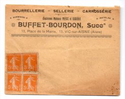 596F) 02 - VIC SUR AISNE - ENVELOPPE  BUFFET-BOURDON ( A été Pliée) - Vic Sur Aisne