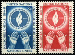 N° 21  22  NATIONS UNIES NEW YORK   1954  JOURNEE DES DROITS DE L'HOMME - Unused Stamps