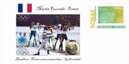 Spain 2014 - XXII Olimpics Winter Games Sochi 2014 Special Prepaid Cover - Martin Fourcade - Winter 2014: Sotschi