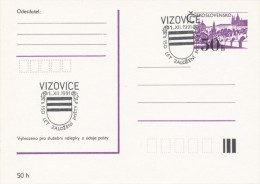 I0285 - Czechoslovakia (1991) Vizovice: 150 Years Of Post Office (coat Of Arms Of The City Vizovice) - Omslagen