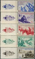 CE2064 German Occupation Of France 1943 Tanks Battlefield 5v+labal MNH - Autres & Non Classés