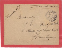 LETTRE FM TARBES 31/5/15 POUR ARRAS CACHET ARRIVEE FACTEUR BOITIER - 1877-1920: Période Semi Moderne