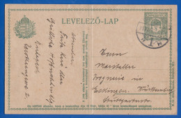 Ungarn; PC Levelezö Lap 8 Filler; 1917 - Entiers Postaux