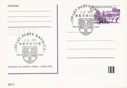 I0301 - Czechoslovakia (1991) Brtnice: 150 Years Of The Post Office Brtnice, 1841-1991 (coat Of Arms - City Brtnice) - Omslagen