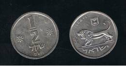 ISRAEL -  1/2 Sheqel  KM109 -  Lion Cat -  Animal Coin - Israel