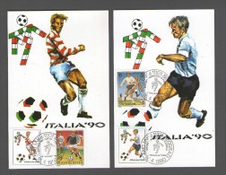 JUGOSLAVIJA YUGOSLAVIA  2 X  MAXIMUM CARD 1990 ITALIA FOOTBALL WORLD CUP SOCCER FUSBALL - Maximumkaarten