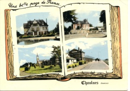 Chaulnes Une Belle Page De France (silhouette Livre) Multivues Château Gare église Mairie N°64 Spadem - Chaulnes