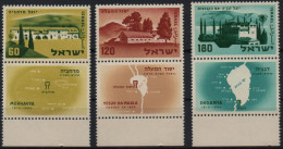 ISRAEL Poste 160 à 162 ** MNH + TAB : Villages Sionistes Merhavya Yesud Ha-Maala Deganya - Neufs (avec Tabs)