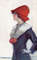 Illustrée Signée C. BARBER : Femme Au Chapeau Rouge . DISAPPOINTED - Barber, Court