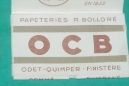PAPIER à Cigarettes OCB N° 4 Papeteries BOLLORE ODET QUIMPER FINISTERE 1822 - Autres & Non Classés