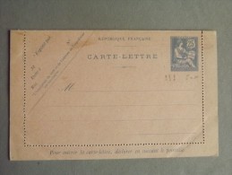 Entier Postal Carte Lettre Type Mouchon Bleu Sur Rose - Letter Cards