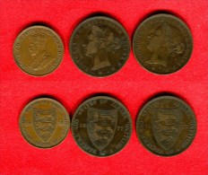 JERSEY - VICTORIA - 2 X 1/12 SHILLING 1877 - GEORGE V - 1/24 SHILLING 1913 - Jersey