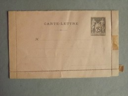 Entier Postal Carte Lettre Type Sage Noir Sur Rose, Abimée En Bas - Cartes-lettres