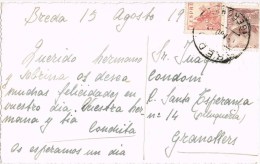 7257. Postal BREDA (Gerona) 1942. Sagrada Familia - 1931-....