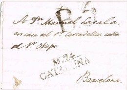 7261. Carta Entera Pre Filatelica MANRESA 1804. Lujo - ...-1850 Prefilatelia