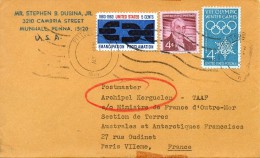 Taaf Kerguelen Port Aux Français Lettre 1969 Des USA  Pour Kerguelen - Lettres & Documents