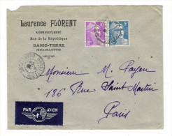 GUADELOUPE  /  Enveloppe Commerciale à En-tête  :  LAURENCE  FLORENT , Commerçante , Rue De La République à BASSE-TERRE - Storia Postale