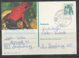 WEST GERMANY, 1977, PREPAID POSTCARD, USED, CIRCULATED, FROGS, - Kikkers