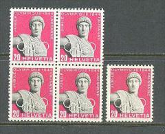 1944 SWITZERLAND INTERNATIONAL OLYMPIC COMMITTEE 5x Stamps MICHEL: 429y MNH ** - Ongebruikt