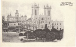 San Antonio TX Texas, San Fernando Cathedral Church Architecture, Horse Drawn Carriage, C1900s Vintage Postcard - San Antonio