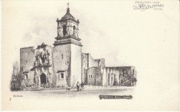 San Antonio TX Texas, Mission San Jose, Church Architecture, C1900s Vintage Postcard - San Antonio