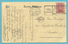 138 Op Kaart Met Mekanische Vlagstempel OLYMPIADE 1920 ANVERS Van ANTWERPEN / ANVERS 6 - Summer 1920: Antwerp