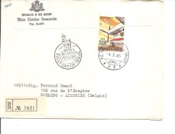 Saint-Marin -Avions ( Lettre Recommandée De 1965 Vers La Belgique à Voir) - Cartas & Documentos