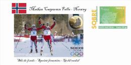 Spain 2014 - XXII Olimpics Winter Games Sochi 2014 Special Prepaid Cover - Maiken Caspersen Falla - Winter 2014: Sotschi