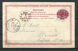 Sweden 1895 Postyal Stationary Card Gothenburg-Hanover Railroad - Covers & Documents