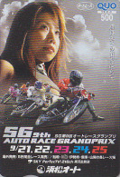 Carte Prépayée Japon - Jolie FILLE & MOTO - Sexy GIRL & MOTOR BIKE RACING  Japan Prepaid Card - Frau QUO Karte - 287 - Motos