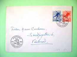 Sweden 1968 Cover Vasteras To Vasteras - Ice Skating Speed Skater - Ice Skating Dance Cancel - Brieven En Documenten