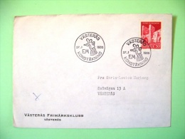 Sweden 1968 Cover Vasteras To Vasteras - Visby Town Wall - Ice Skating Dance Cancel - Lettres & Documents