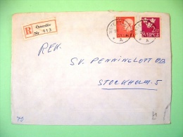 Sweden 1969 Registered Cover To Stockholm - King Gustaf VI - Crowns - Briefe U. Dokumente