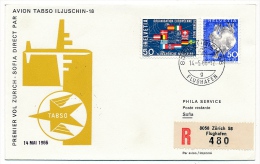 Suisse / Liechtenstein / Bulgarie - Premier Vol TABSO ILJUSCHIN 18 - ZURICH SOFIA 13/5/1966 - 3 Enveloppes - Primi Voli