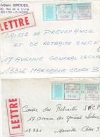 LOT DE LETTRES AVEC VIGNETTES TYPE CARRIER1986 POUR MARSEILLE - 1985 « Carrier » Paper