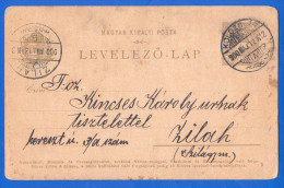 Ungarn; PC Levelezö Lap 4 Filler; 1900; Von Kolozsvar; Cluj Nach Zilah, Zalau Romania - Entiers Postaux