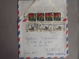 Morceau D'enveloppe AOF Richard Toll Au Sénégal  Et Fleur Gloriosa - Brieven En Documenten