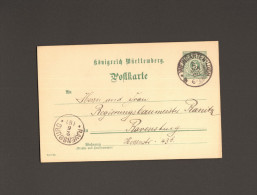 Württemberg Ganzsache P 37  Mit Stempeln Von Weingarten Und Ravensburg 1896 - Sonstige & Ohne Zuordnung